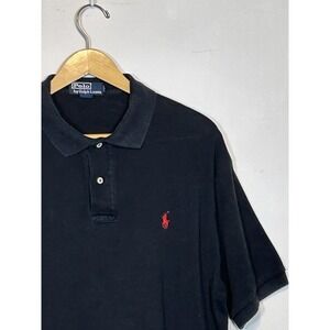 Polo Ralph Lauren Men's Short Sleeve Polo Shirt Black with Red Pony Size Large
